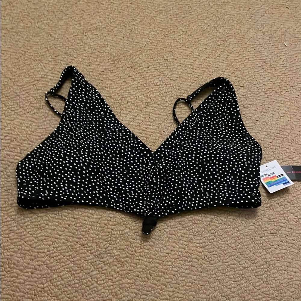 Black and White Polka Dot swim top